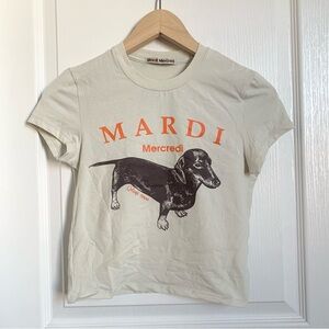 Mardi Cream Dachshund Short Sleeve Tee
